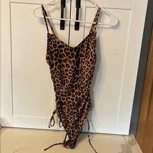 Leopard Print Ruched One-Piece Swimsuit